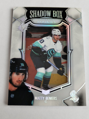 22-23 SPX Matty Beniers SB-32 Shadow Box Hologram Rookie Seattle Kraken front
